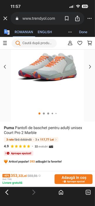 Adidasi Puma bascket 36