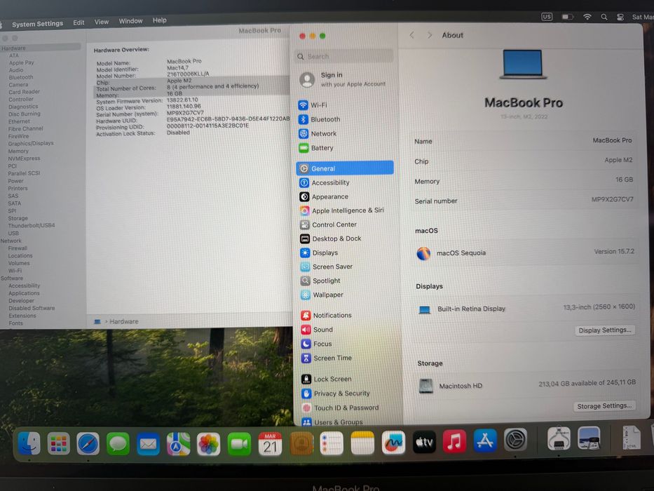 НОВ MacBook Pro 13" M2 Chip 8-CPU, 10-GPU,16GB RAM, 256GB SSD ГАРАНЦИЯ