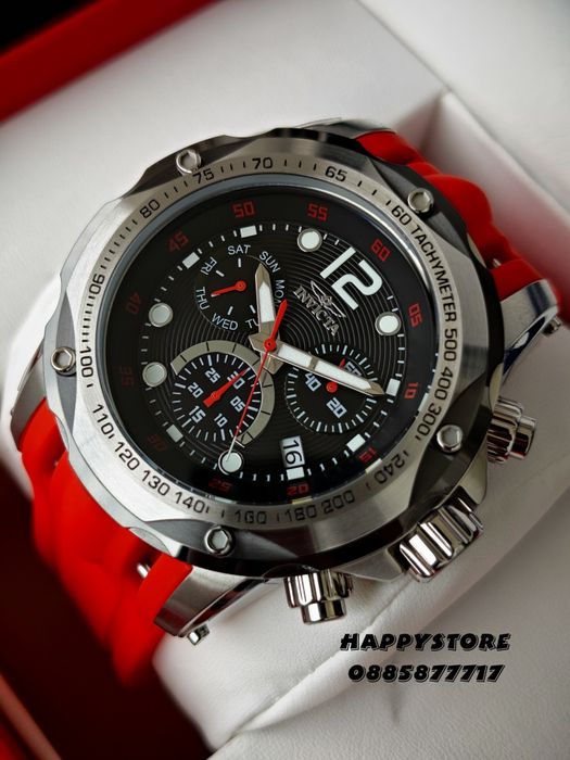 INVICTA Speedway Red Swiss Ronda Z60 51 mm, Инвикта нов мъжки часовник