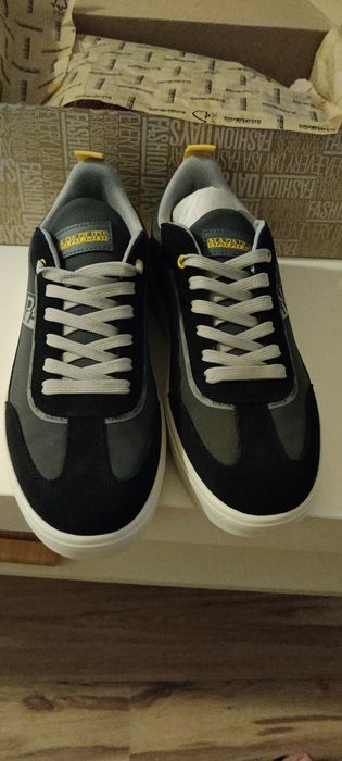 Napapijri Pantofi sport cu logo Bark, Gri carbune, Bleumarin, 42