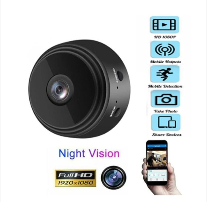 Безжична WiFi мини магнитна камера, домашна охрана