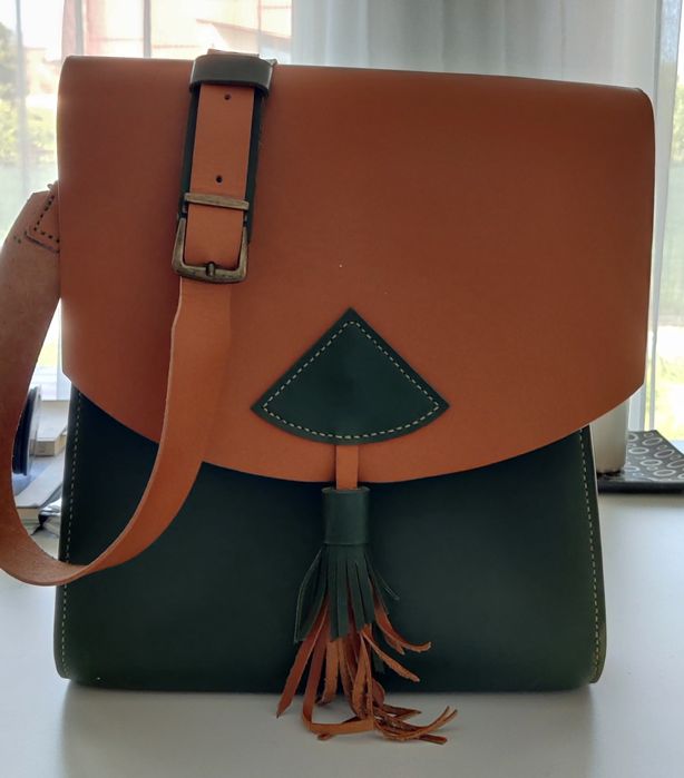 Geanta piele naturala unisex - Handmade