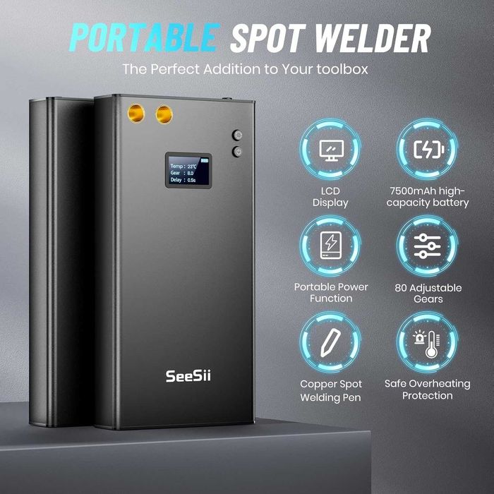 Преносим апарат за точково заваряване на батерии с LCD екран 7500mah..