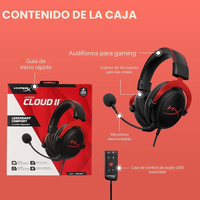Casti Gaming HyperX Cloud II Red,7.1 surround, multiplatforma, sigilat