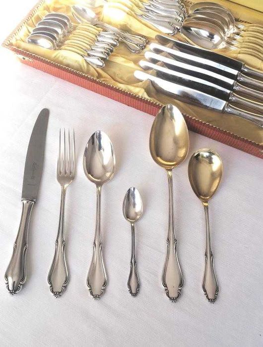 Set tacamuri din argint masiv 800 din anii 1920