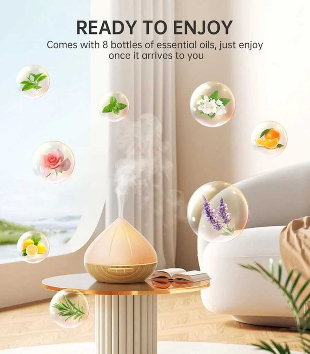 RGB 500ml Арома Дифузер с дистанционно, 8 Етерични масла