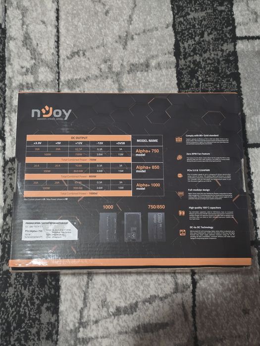 Sursă njoy alpha+ 750W nou