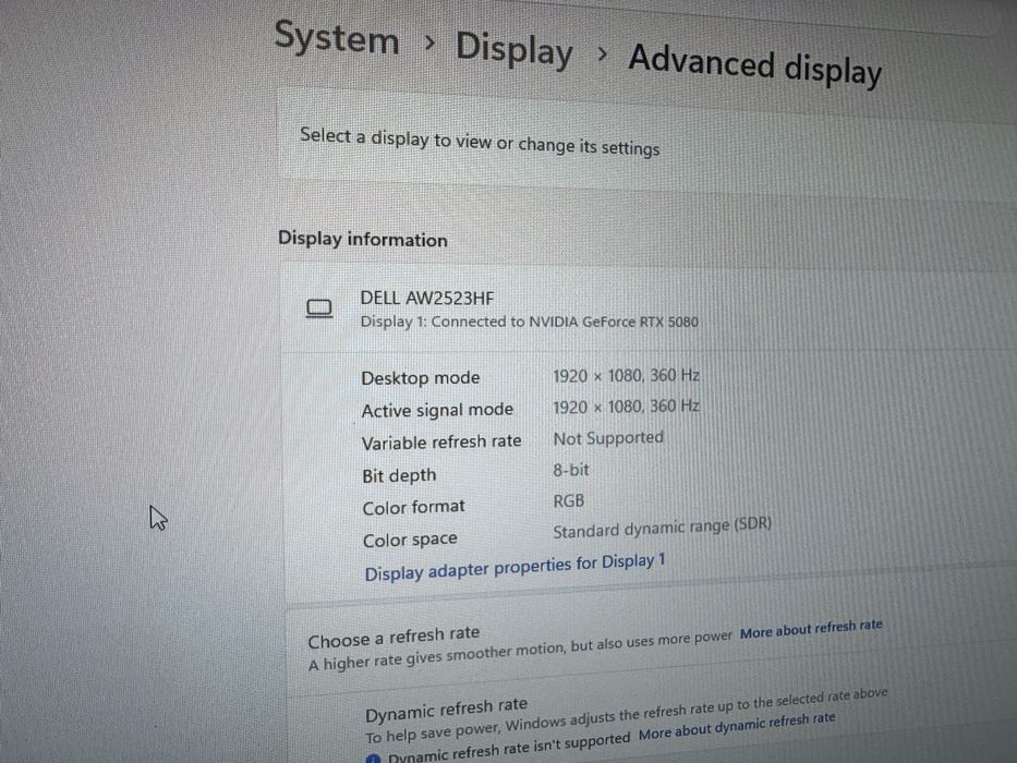 Alienware AW2523HF 360hz