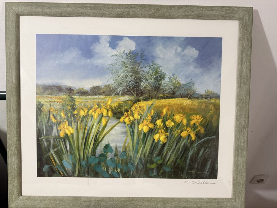 Tablou “River Landscape with Iris”