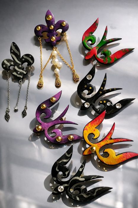 Этно брошь. Из эпоксидной смолы