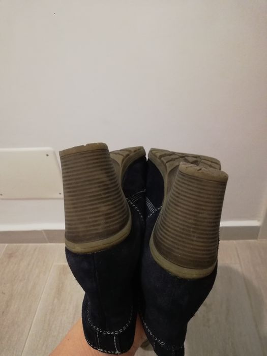 Ghete dama din piele intoarsa,culoare albastru nr.38