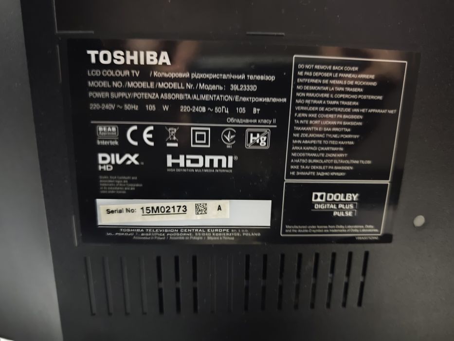 Toshiba LCD 39 инча