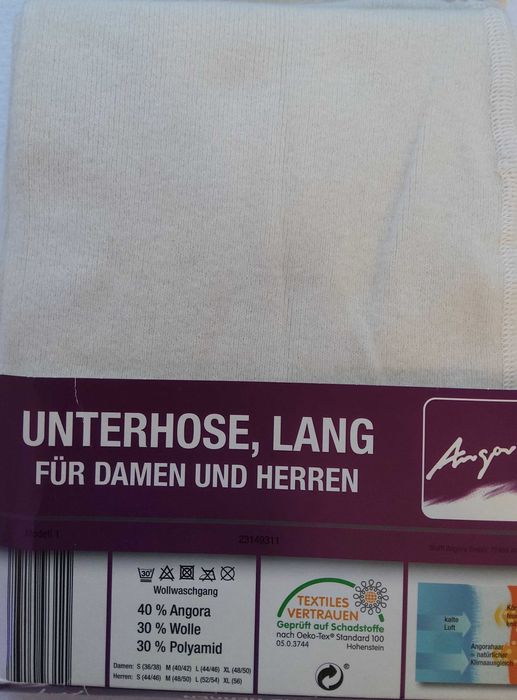 Теплое нижнее белье Ангора, Германия