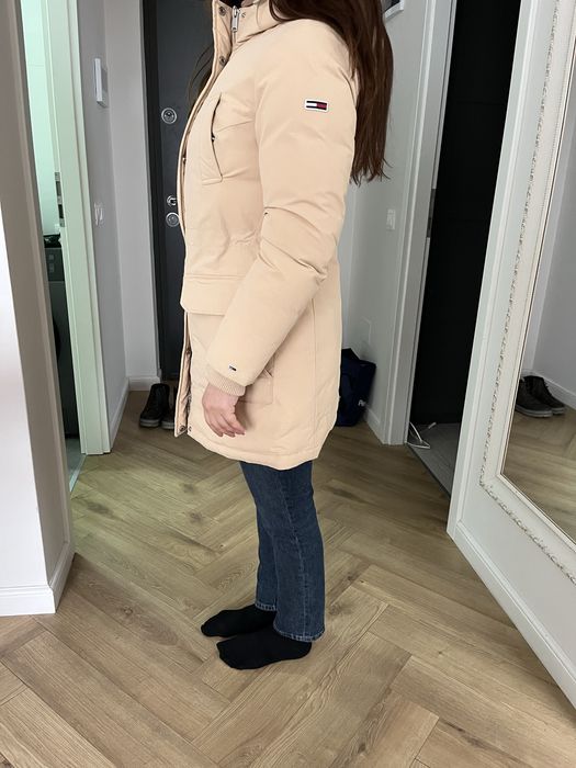 Jacheta geaca iarna bej dama femei Tommy Hilfiger