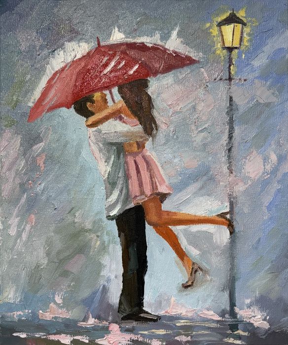 «под зонтом» картина