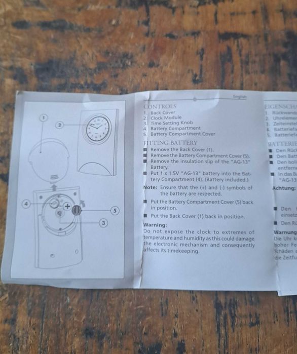 часовник Марксман Marksman за бюро аналогов кварцов дървен отпред