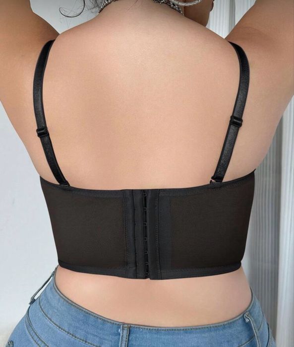 Черен Сутиен / черен корсет с чашка D, E, F