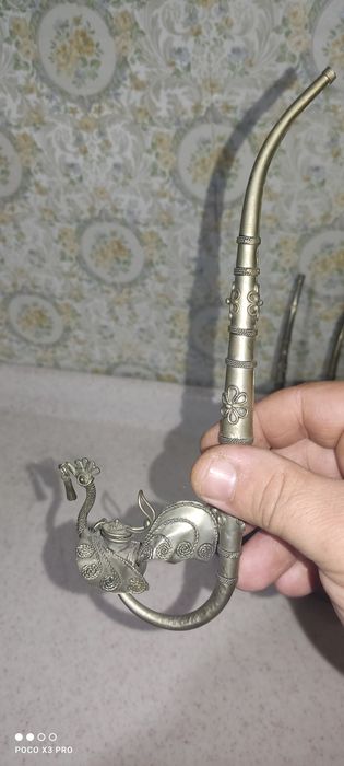 Лот антични посребрени лули за украса три броя