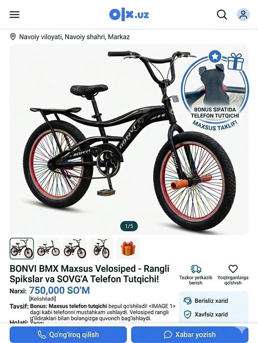 Bonvi 20x3 Vilosiped sotiladi