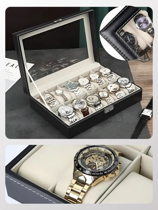 Шкатулка для часов и украшений органайзер 12 отделение