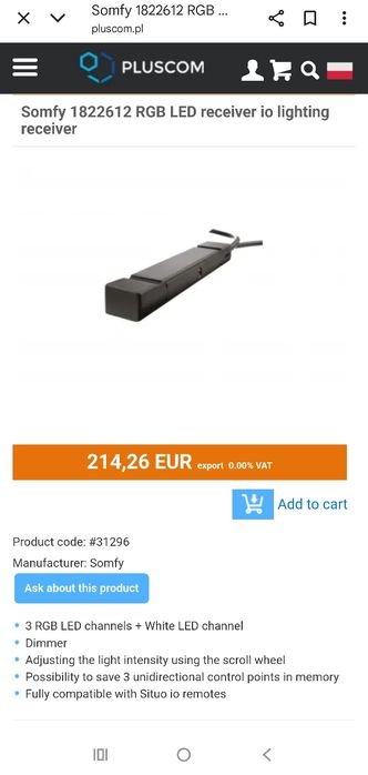 Somfy animeo IB telecomanda jaluzele