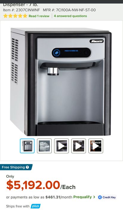 Dozator de gheata masticabila instant