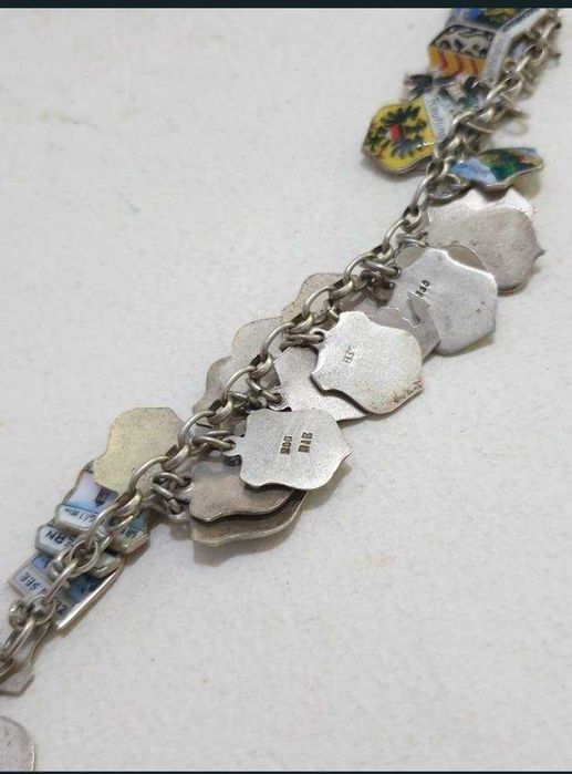 Superba bratara argint cu pandative orase germane