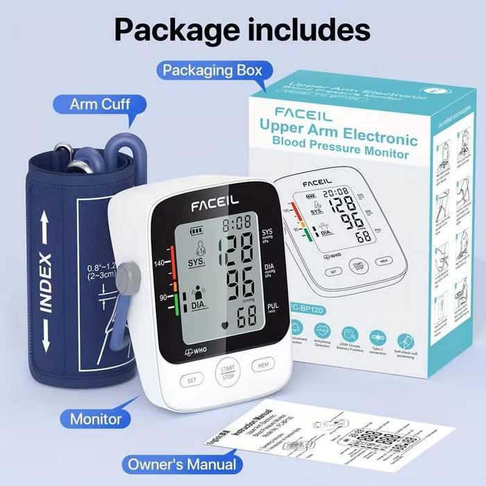 Автоматичен апарат за измерване на кръвно налягане – голям дисплей