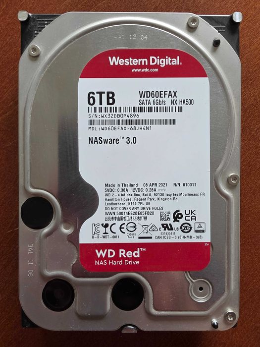 Western Digital 6 TB Red HDD NAS Hard Drive 8 бр