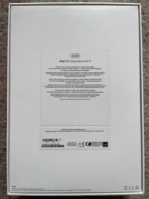 iPad 10.2" (2019) 7th Gen Wifi 32 GB, Space Gray
