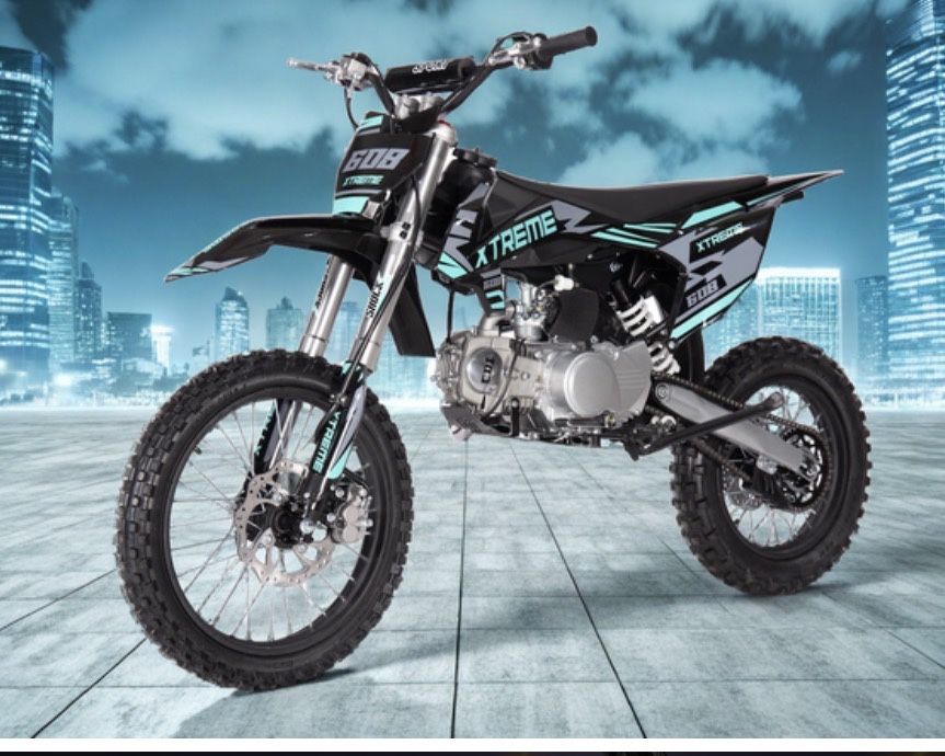 Мотоциклет за крос питбол 125cc + гуми 17/14 + обърната вилка - HIGHPER DB608