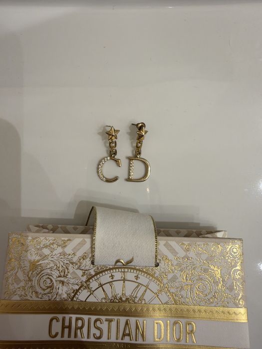 Обеци Dior златни