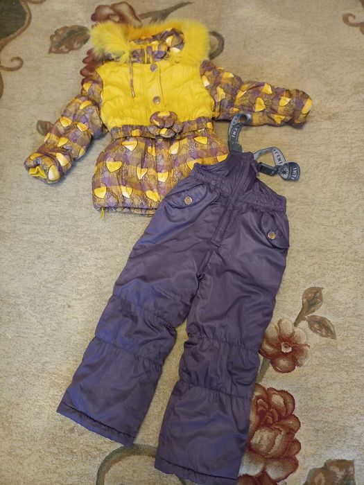 Зимние комбинезоны на девочку 4-6 лет