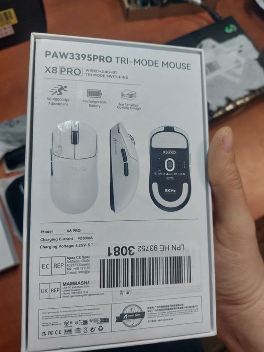 Mouse gaming competitie Atack Shark X8 Pro negru, nou la cutie,tri mod