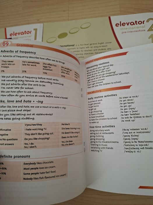 Комплект учебници и работни тетрадки по английски език.