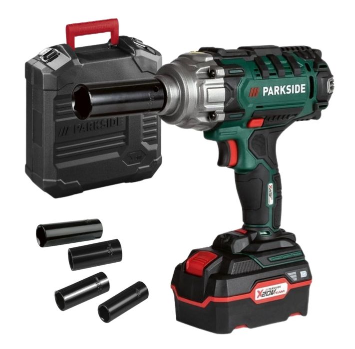 Cheie de impact parkside set  pe acumulator 4 Ah 20v și încărcător scule