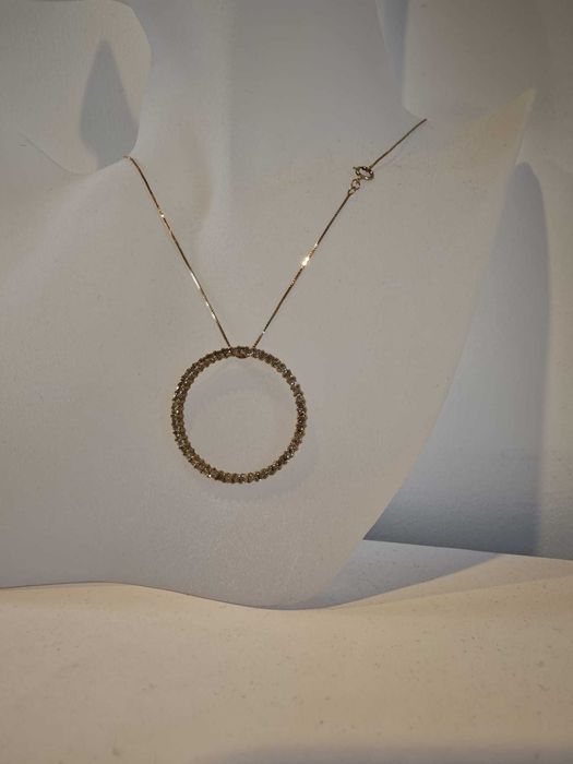 Colier 10k cu diamante naturale model Circle of life