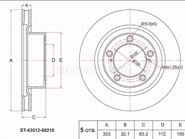 Диск тормозной Toyota Land cruiser