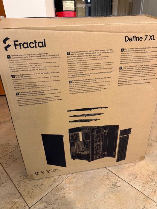 Кутия Fractal Design Define 7 XL Black Dark TG,E-ATX extra Solid Panel