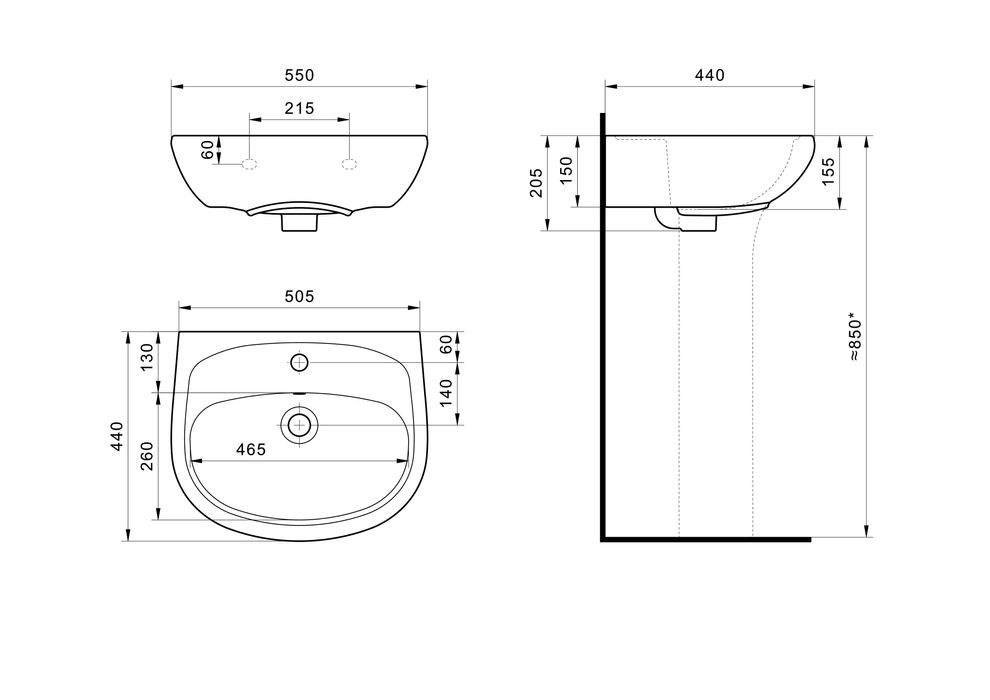 Умывальник Santek "Анимо 55" арт. 0502   (с Доставкой!)