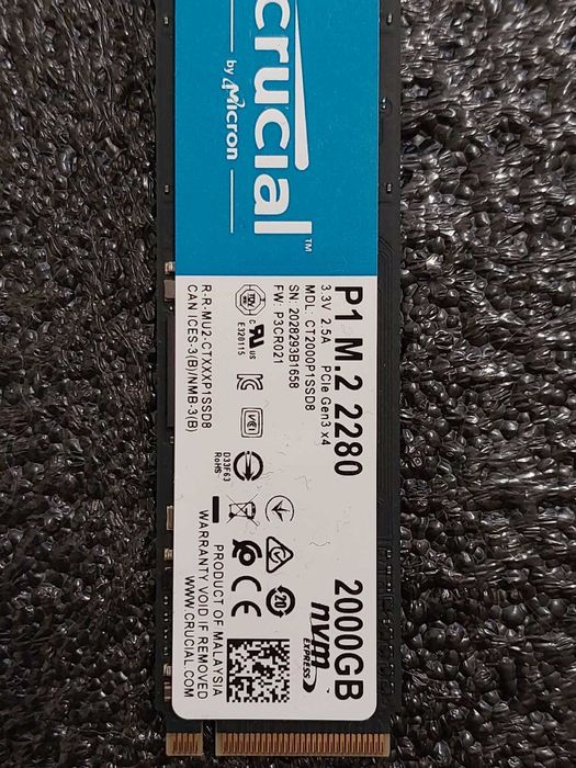 2TB M.2 NVMe PCIe Gen3 - Kingston NV1, Crucial P1