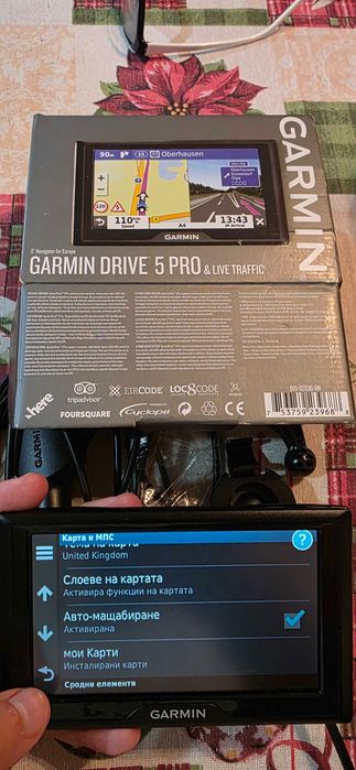 Навигация Garmin Drive 5 Pro карти за цяла Европа като нова в кутия