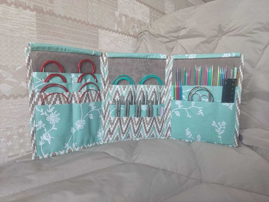 Проектная сумка + органайзер для спиц, хобби вязание, ручная работа