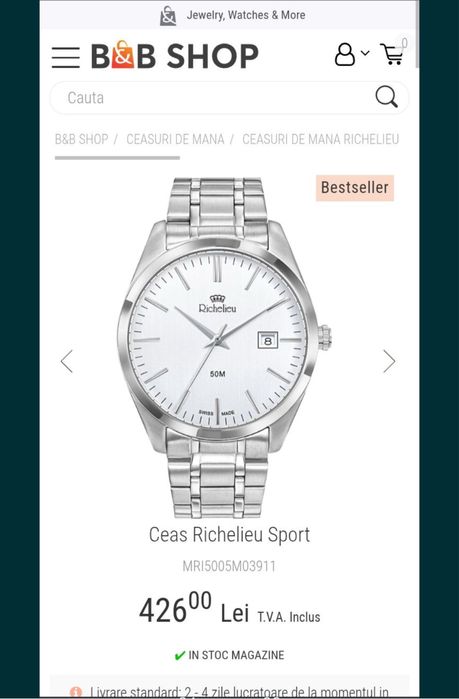 Richelieu Sport, swiss made, nou, la cutie