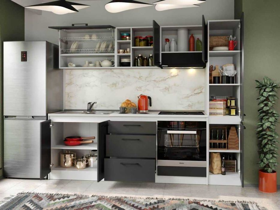 Set Mobila Bucatarie Mina Grafit 244 Gri Antracit C71