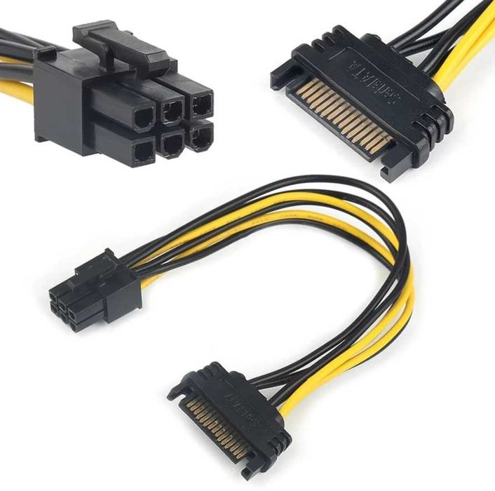 переходник для видеокарты 8 pin - 2*6+2 pin SATA - 6 pin 2 Molex-6 Pin