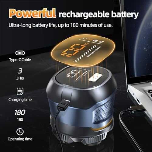 Нова Електрическа самобръсначка за глава мъже 6D IPX7 USB LED 180 минути