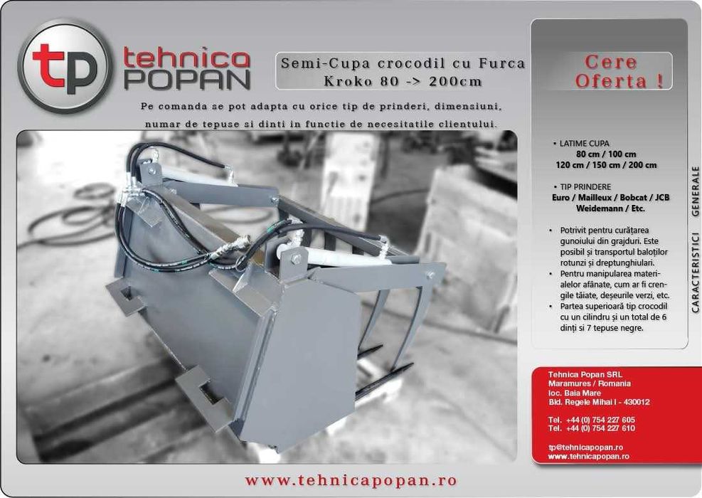 Furca tip crocodil-Toate latimile si sistemele de prindere la comanda.