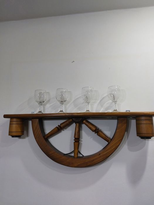 Aplica de perete rustica cu suport pentru pahare