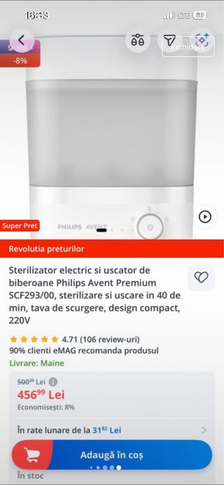 Sterilizator philips avent